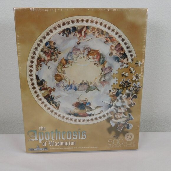 Apotheosis of Washington 500 pc Jigsaw Puzzle 20" Round US Capitol Fresco NEW - Picture 1 of 6